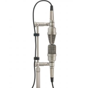Microtech Gefell M 930 Large-Diaphragm Cardioid Condenser Microphone (Matched Pair, Satin Nickel, X/Y Bracket)