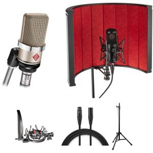 Neumann TLM-102 Large-Diaphragm Condenser Microphone Vocal Studio Kit (Nickel)