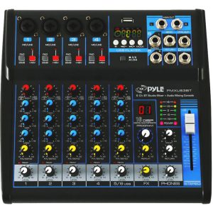 Pyle Pro PMXU63BT Compact 6-Channel, Bluetooth-Enabled Audio Mixer