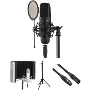 Senal SC-550X Professional Cardioid Condenser Microphone Kit with Reflection Filter, Stand, and Cable