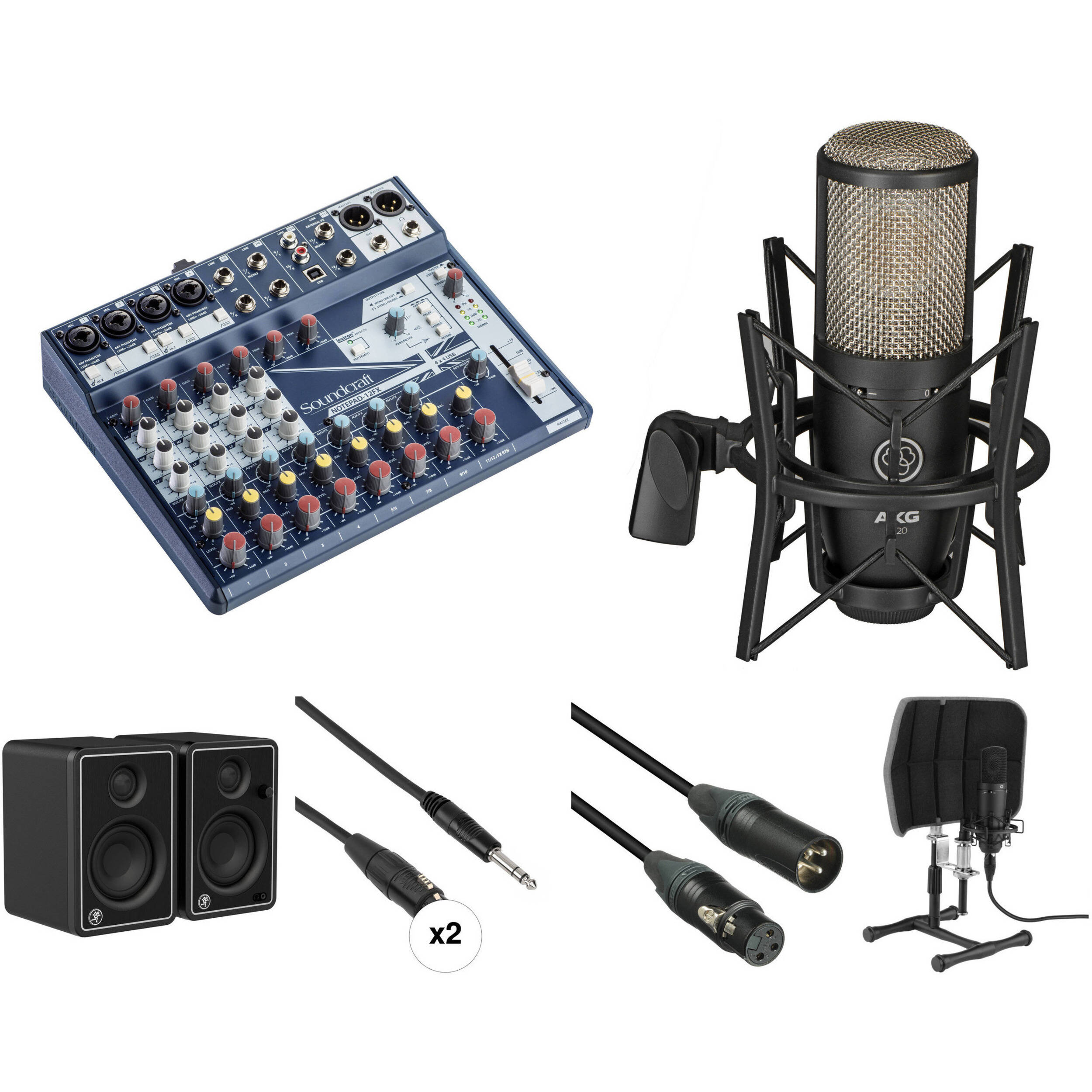 ،　،　Studio　Mixer　Monitors　Radio　One　Stop　Broadcast　و　Soundcraft　TV　Microphone　Equipment　Kit　Recording　Notepad　and　AKG　JBL　Shopping　Uncuco