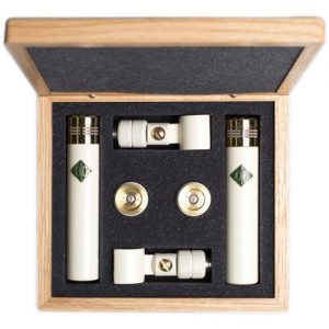 Soyuz Microphones Matched Pair of SU-013 Small-Diaphragm FET Microphones Set with Cardioid, Hypercardioid, and Omni Capsules (Cream/Brass)