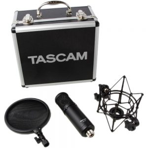 Tascam TM-280 Studio Microphone with Flight Case, Shockmount, and Pop Filter
