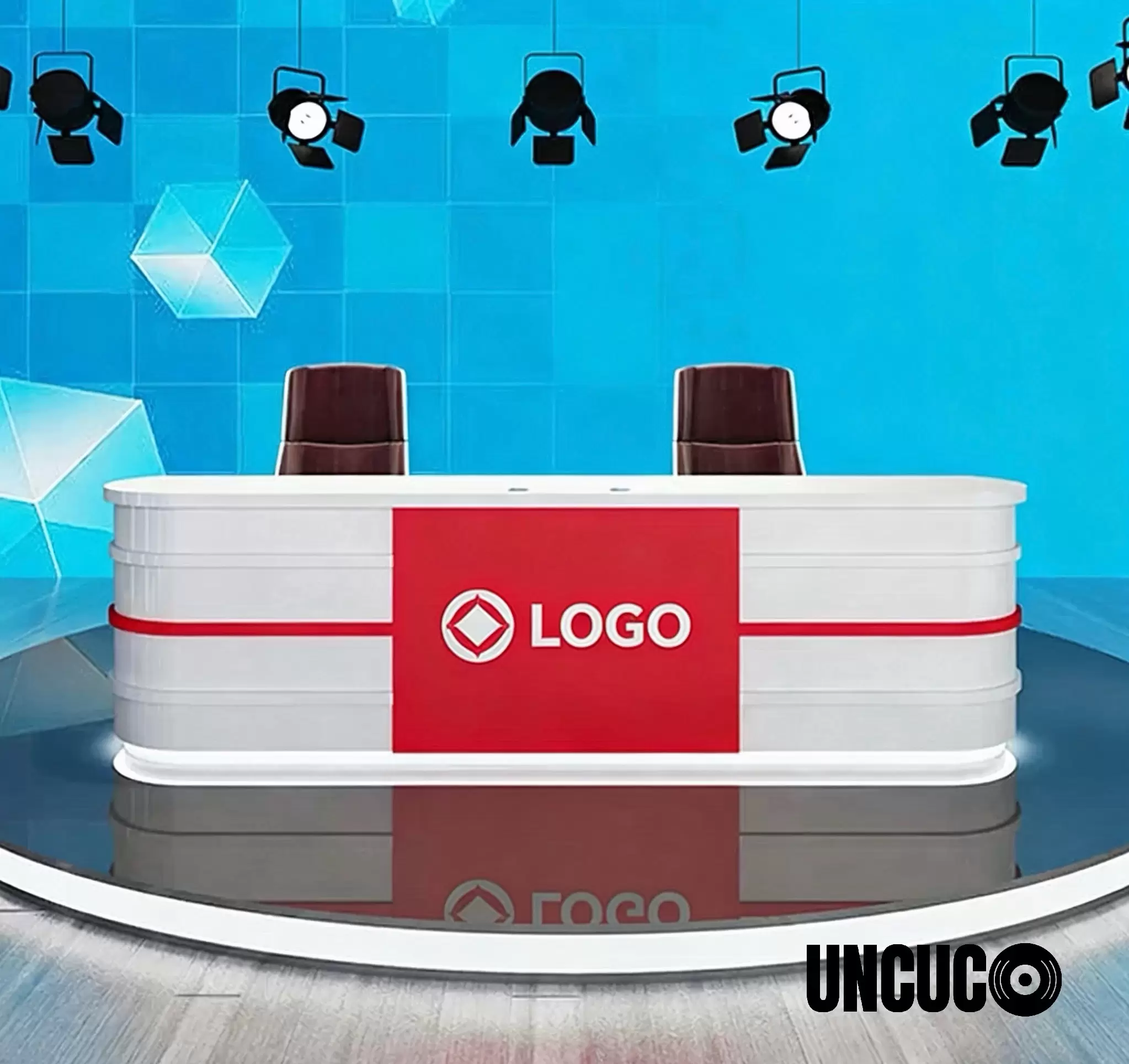 UNCUCO TV Video Studio Table For Live Broadcast News