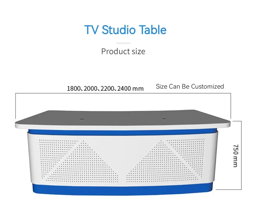 UNCUCO TV Video Studio Table For Live Broadcast News Double Announcer Arc Shape