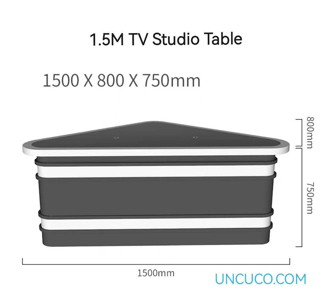 UNCUCO Triangle Style Broadcasting TV Studio Table Anchor Station Host Live News Interview Table