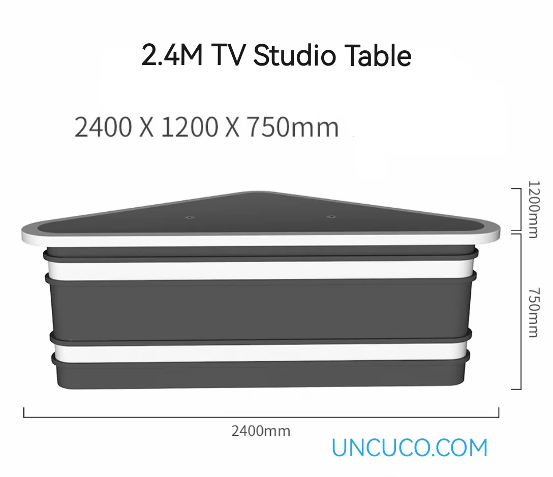 UNCUCO Triangle Style Broadcasting TV Studio Table Anchor Station Host Live News Interview Table