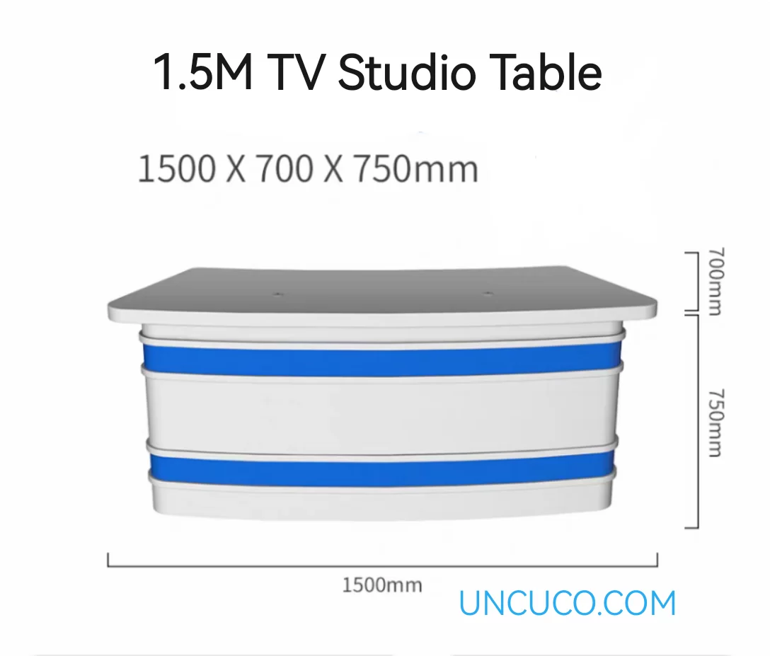 UNCUCO Curved TV Broadcasting Studio Anchor Table For News Live Interview TV Station