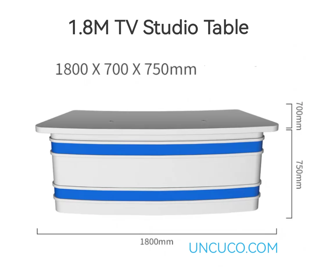 UNCUCO Curved TV Broadcasting Studio Anchor Table For News Live Interview TV Station