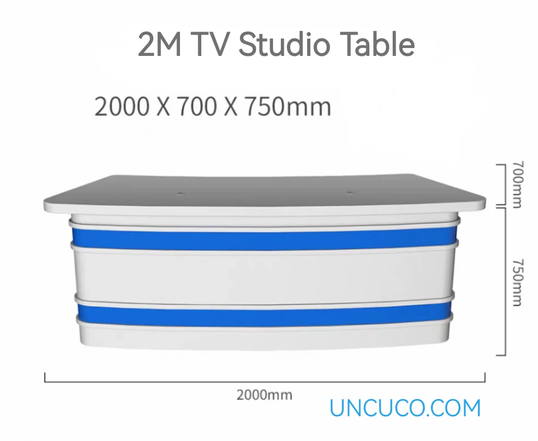 UNCUCO Curved TV Broadcasting Studio Anchor Table For News Live Interview TV Station