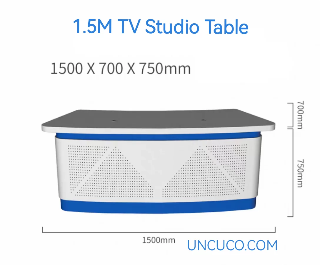 UNCUCO TV Video Studio Table For Live Broadcast News Double Announcer Arc Shape