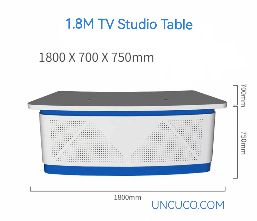 UNCUCO TV Video Studio Table For Live Broadcast News Double Announcer Arc Shape