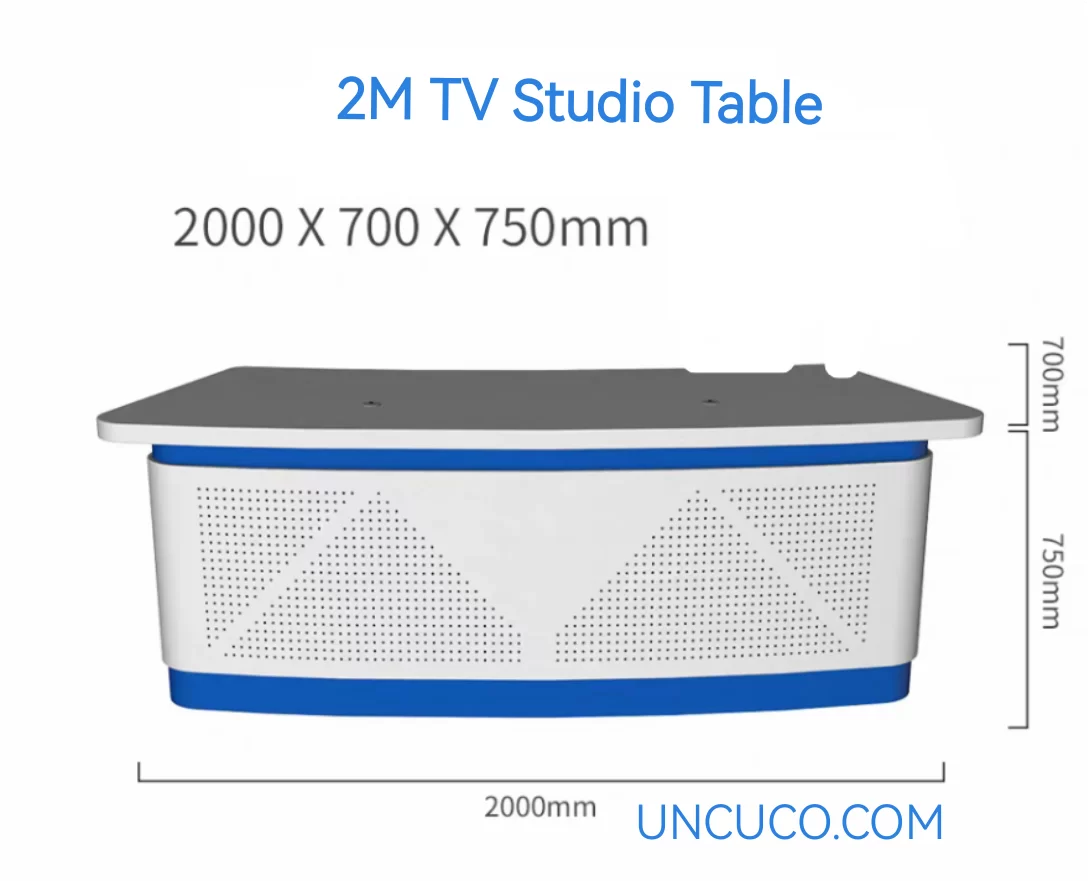 UNCUCO TV Video Studio Table For Live Broadcast News Double Announcer Arc Shape