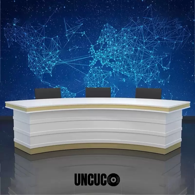 UNCUCO TV Video Studio Table For Live Broadcast News