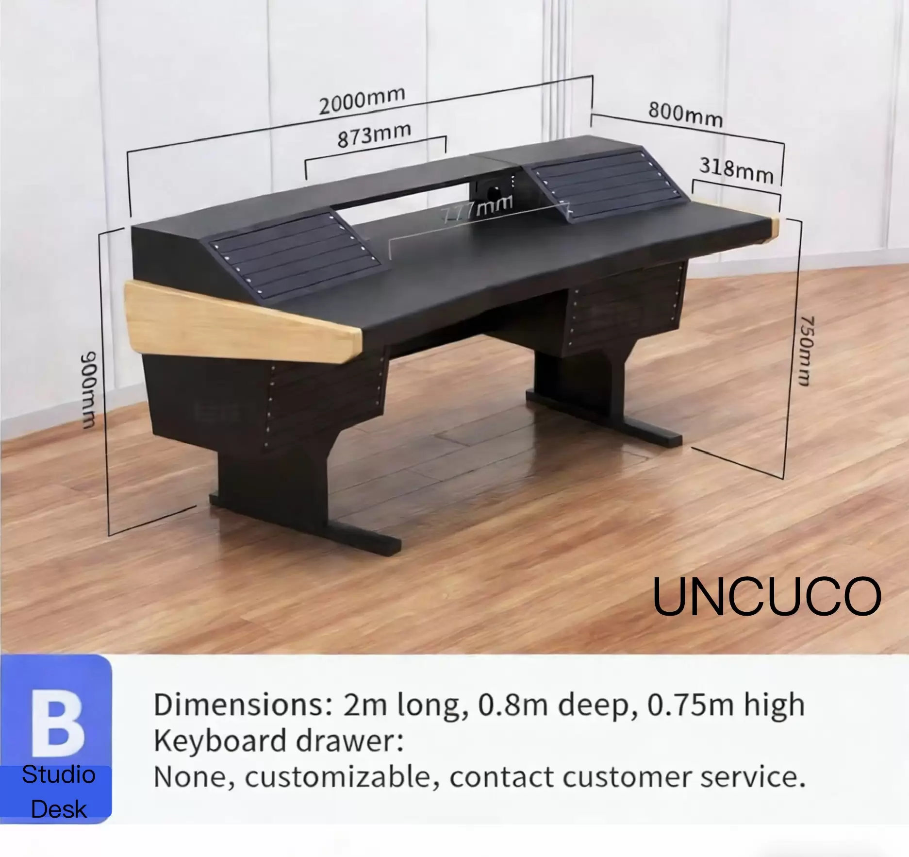 UNCUCO Ergonomic Studio Recording Desk