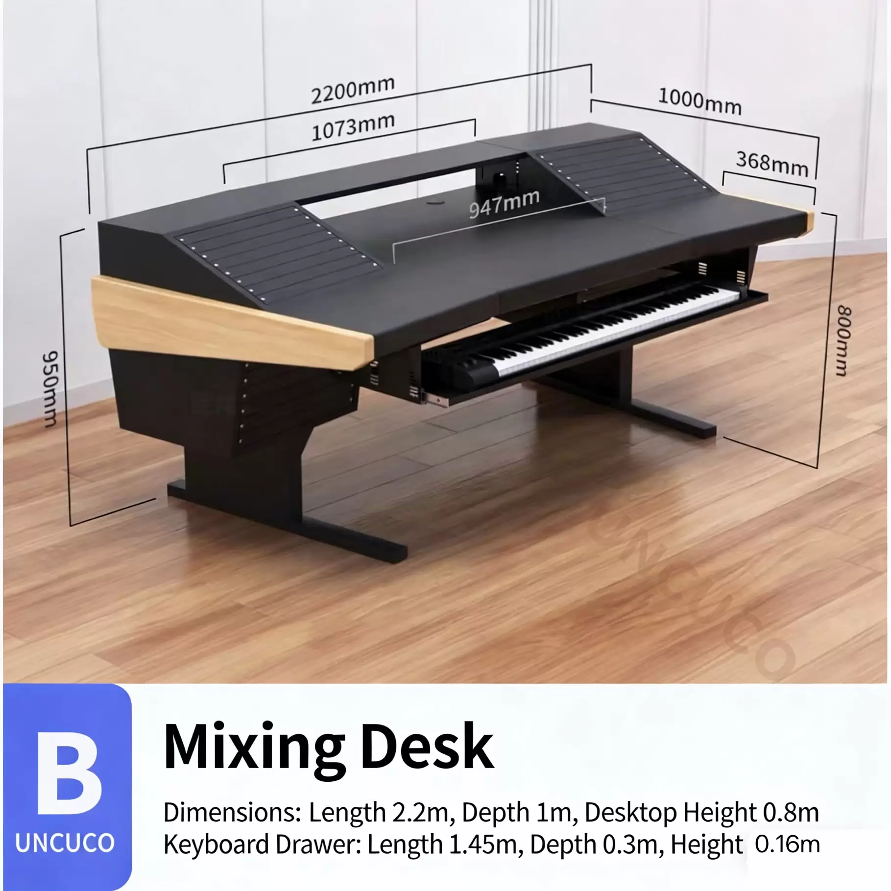 UNCUCO Ergonomic Studio Recording Desk