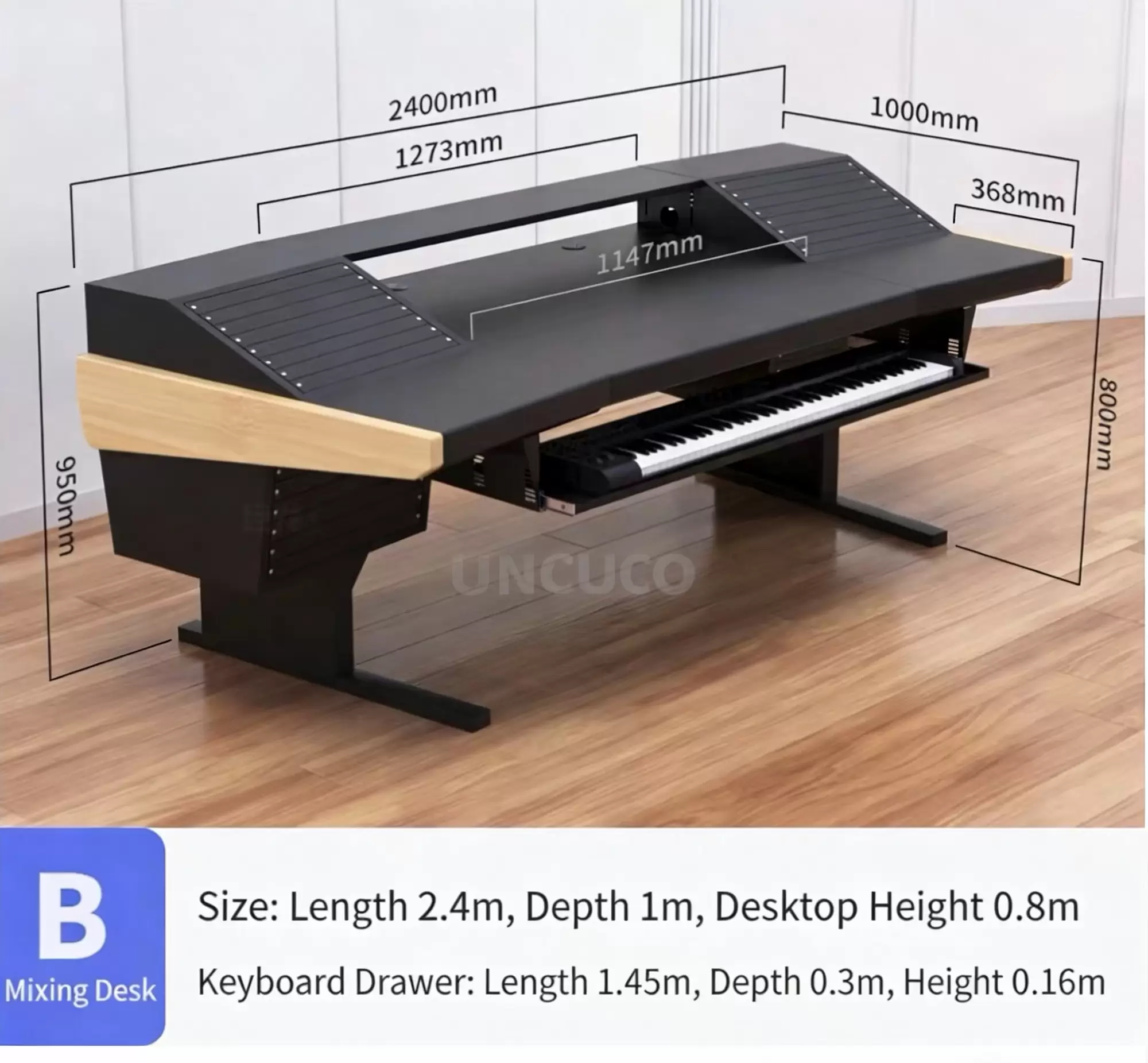 UNCUCO Ergonomic Studio Recording Desk