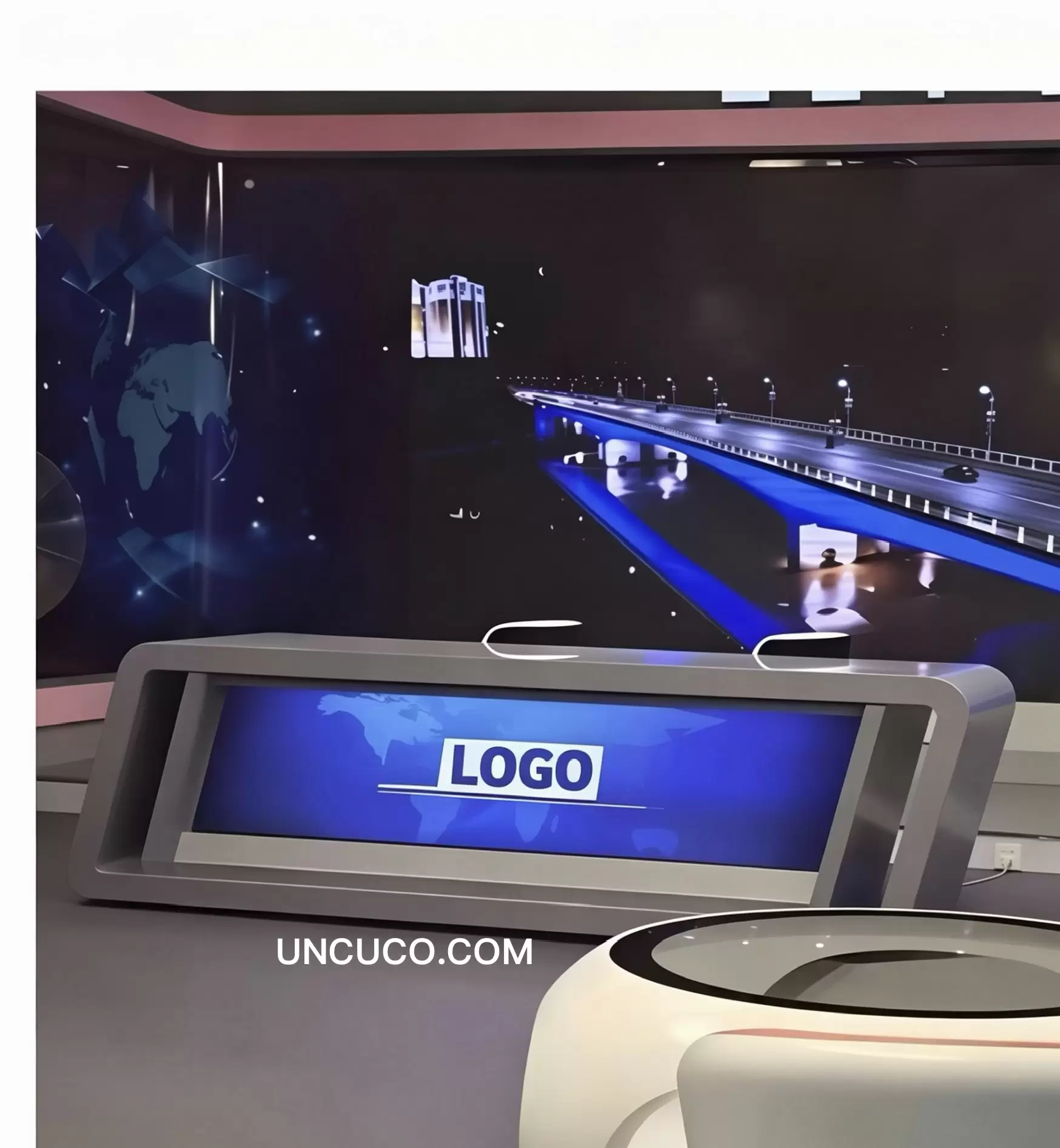 Anchor Desk for TV News & Media Production