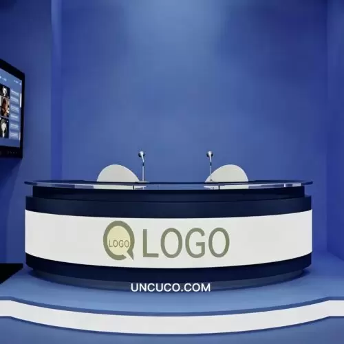 Curved News Station Desk Curved News Station Desk