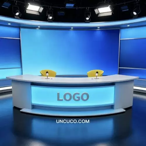 Curved TV Studio News Desk Curved TV Studio News Desk