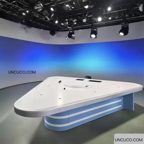 Custom Triangle News Studio Desk Custom Triangle News Studio Desk