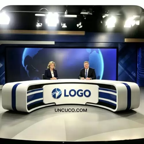 Wide Angle TV Studio News Room Table Wide Angle TV Studio News Room Table