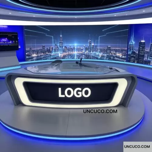TV Anchor Glass Desk TV Anchor Glass Desk