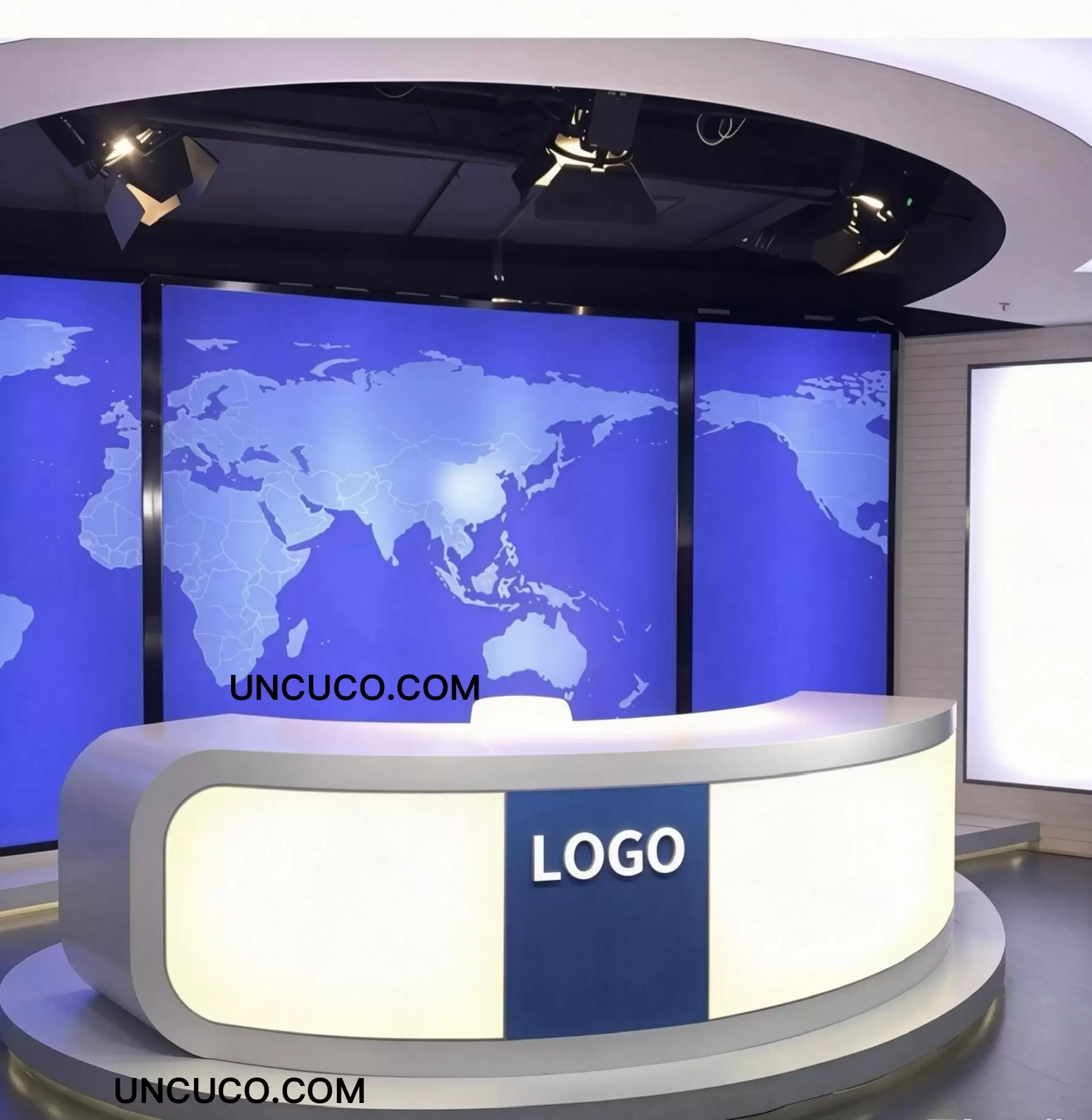 Professional Newscast Desk