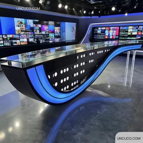 News Broadcast Studio Anchor Desk News Broadcast Studio Anchor Desk