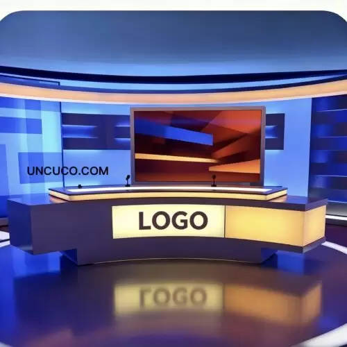 Wide Angle News TV Studio Desk Wide Angle News TV Studio Desk