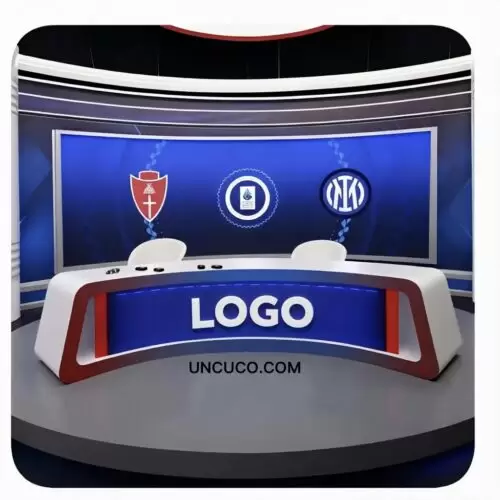 Wide Angle News Studio Background With Table Wide Angle News Studio Background With Table